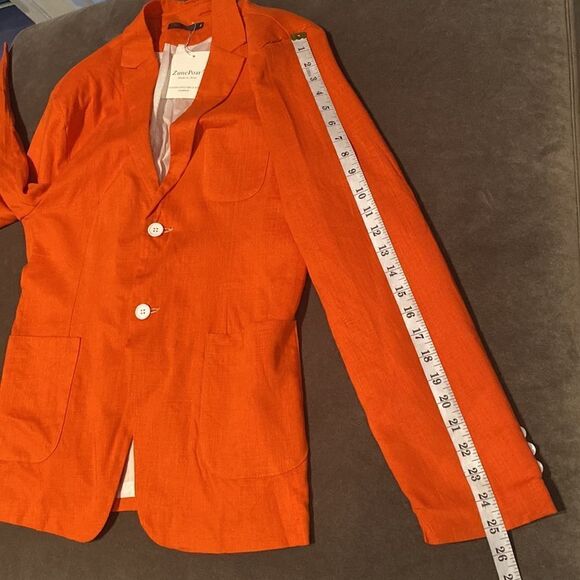 Men’s Orange Lightweight Slim Fit 2 Button Casual Jacket Size S NWT - Picture 10 of 11